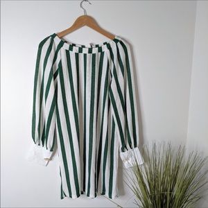 Zara Green Striped Knit Dress